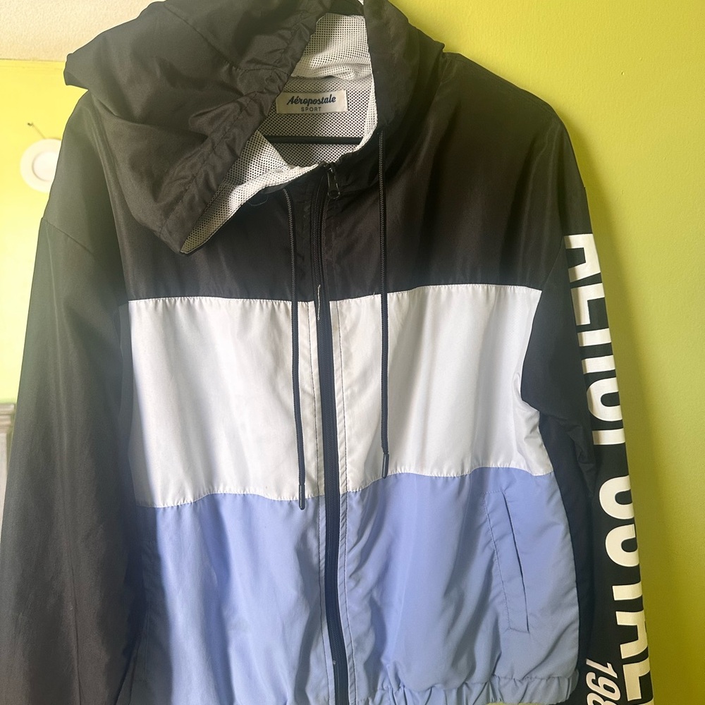 Aeropostale Men's Tri-Color Windbreaker